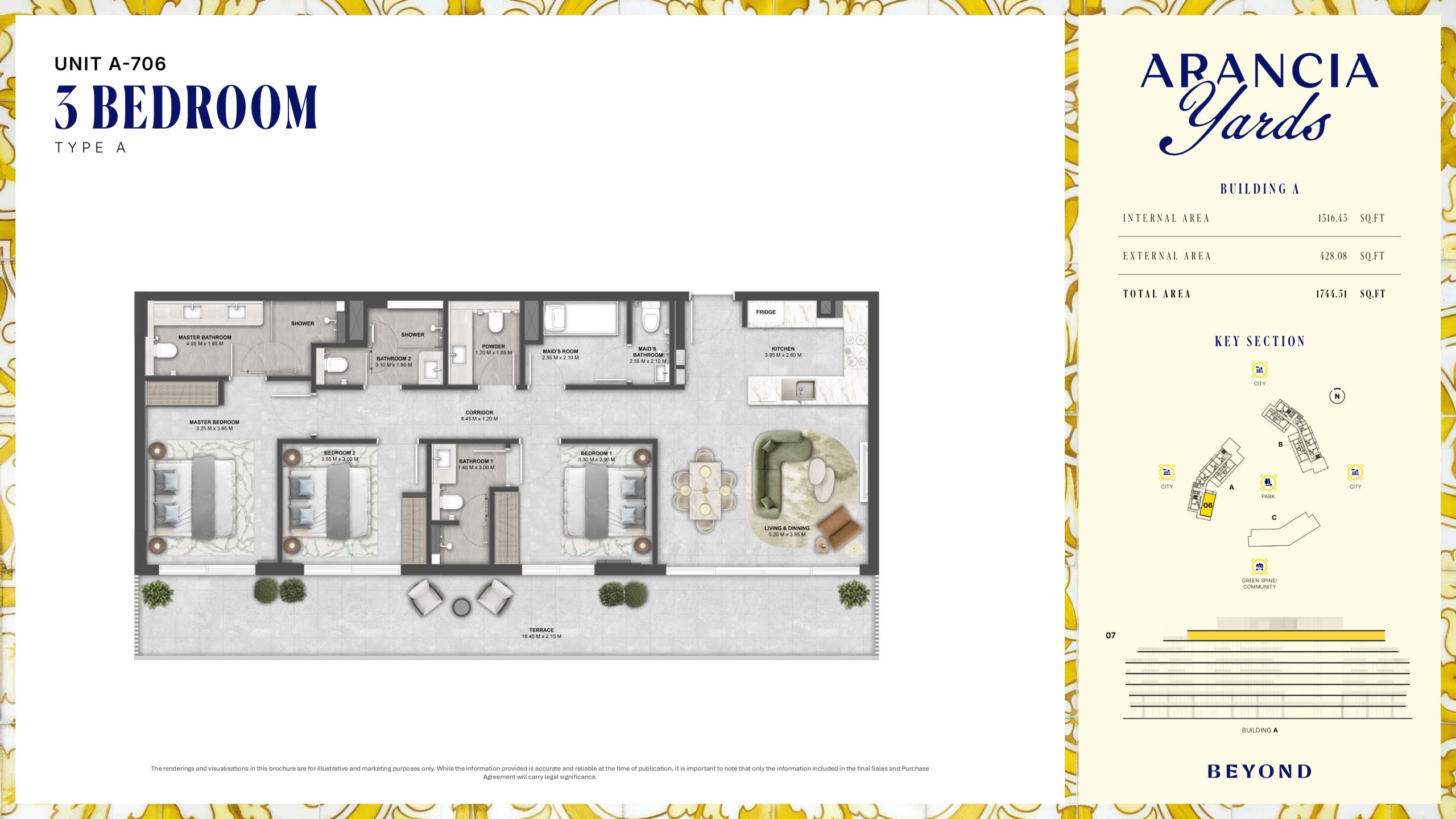 Arancia Yards by Beyond, City of Arabia Dubai — ARANCIA - THE YARDS Unit A-706 3BHK Type A