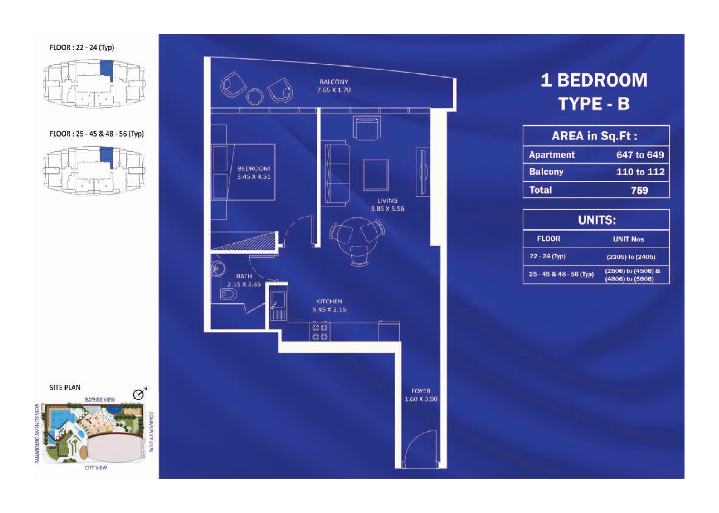 Danube Fashionz — 1 BHK Type B