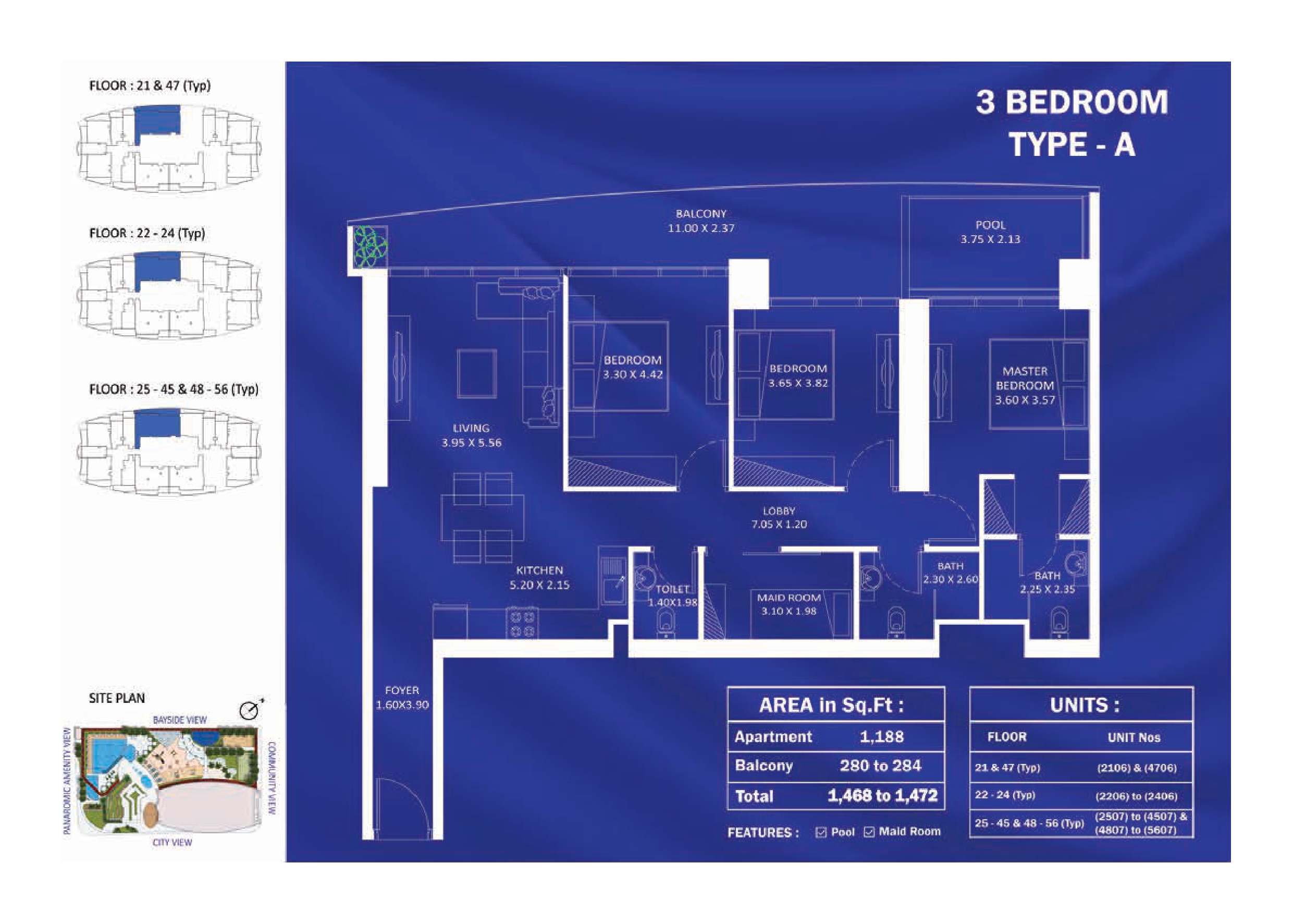 Danube Fashionz — 3 BHK Type A
