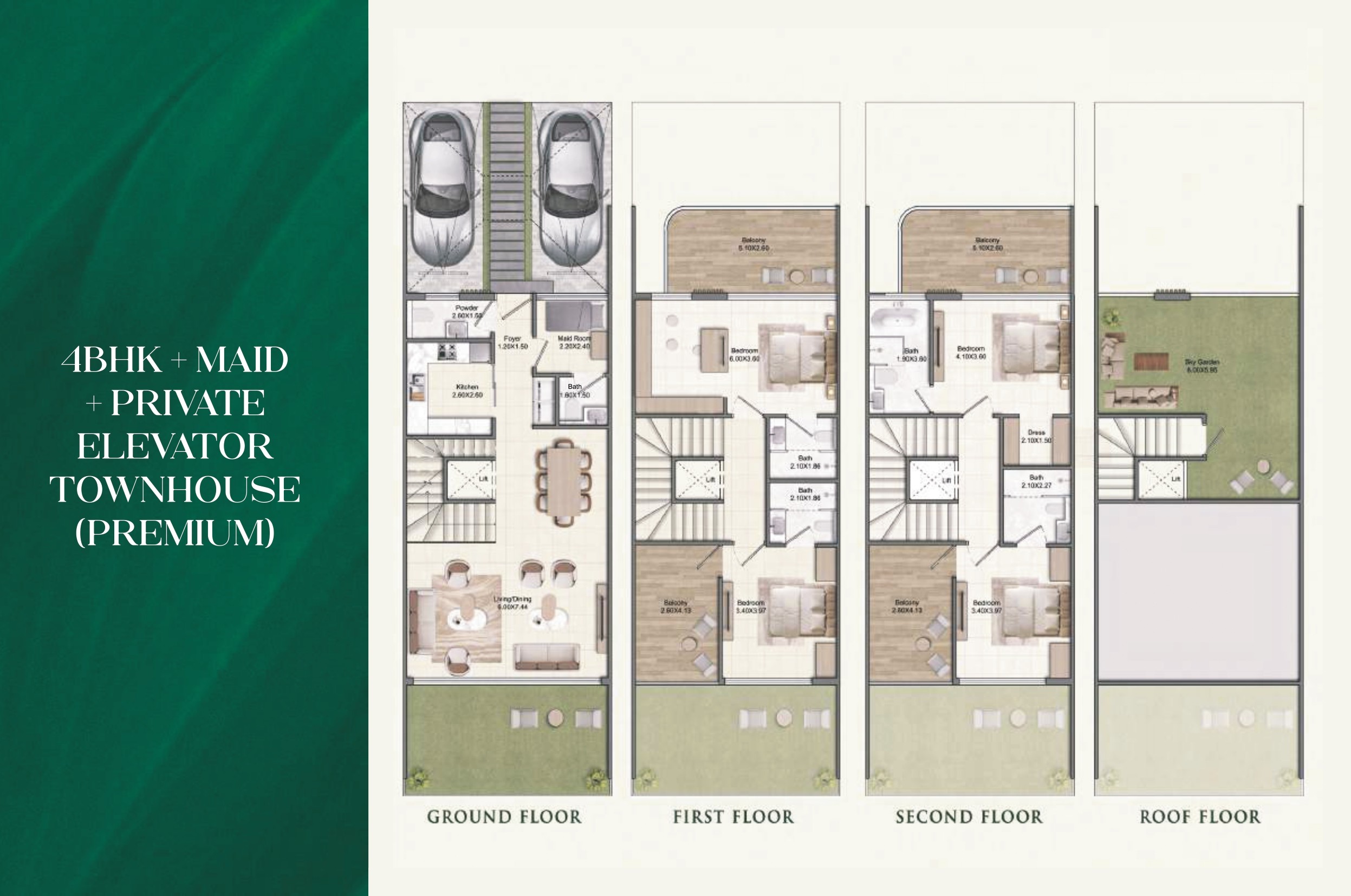 Danube Greenz — 4 BHK + Maid + Private Elevator Townhouses (Premium)
