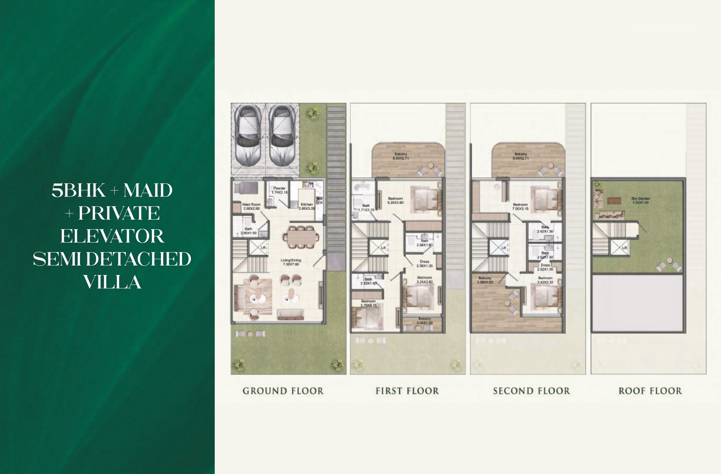 Danube Greenz — 5 BHK + Maid + Private Elevator Semi Detached Villa