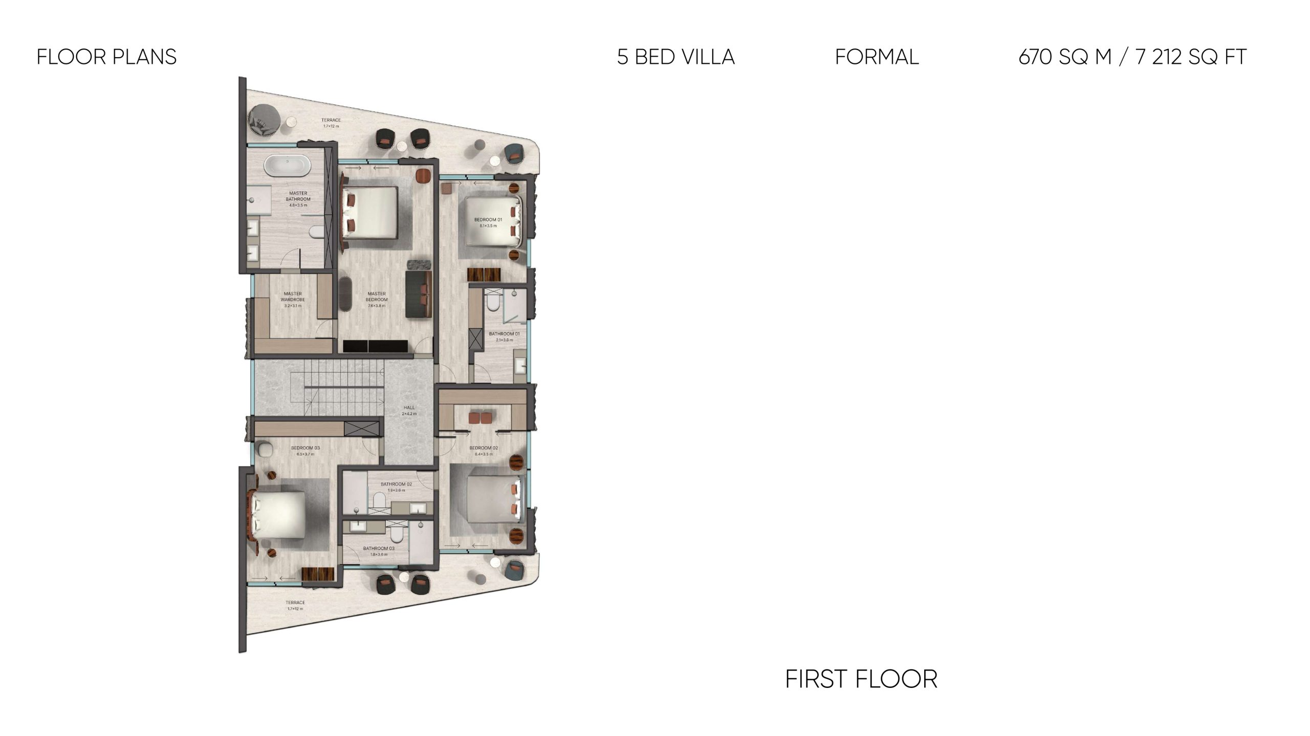 Mira Villas Designed by Bentley Home — Mira Villas 5 Bed Villa Formal (First Floor)