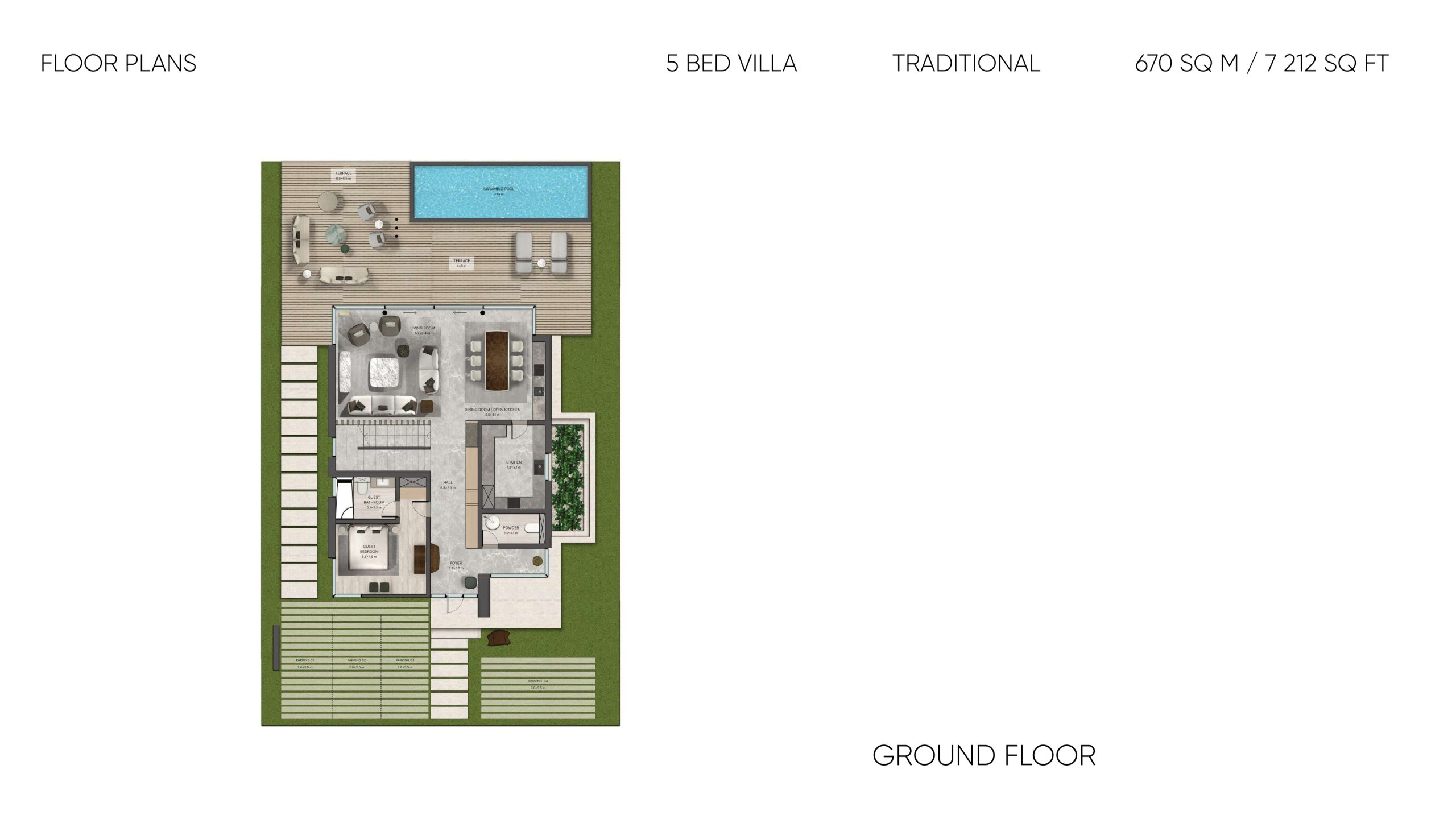 Mira Villas Designed by Bentley Home — Mira Villas 5 Bed Villa Traditional (Ground Floor)