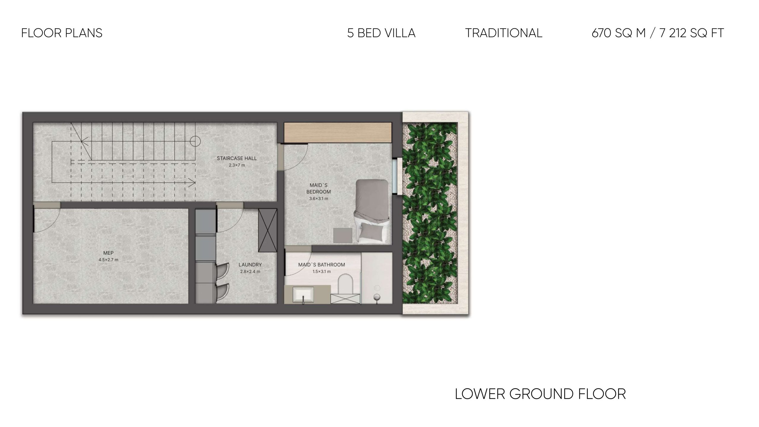 Mira Villas Designed by Bentley Home — Mira Villas 5 Bed Villa Traditional (Lower Ground Floor)
