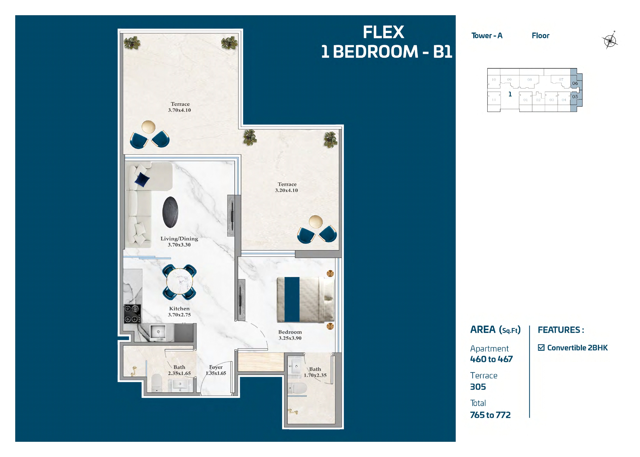 Serenz — Flex 1 BHK-B1