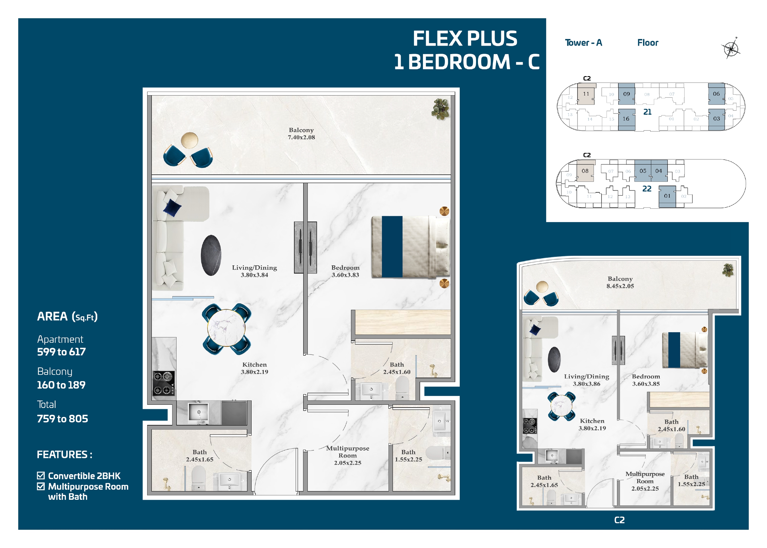 Serenz — Flex Plus 1 BHK-C