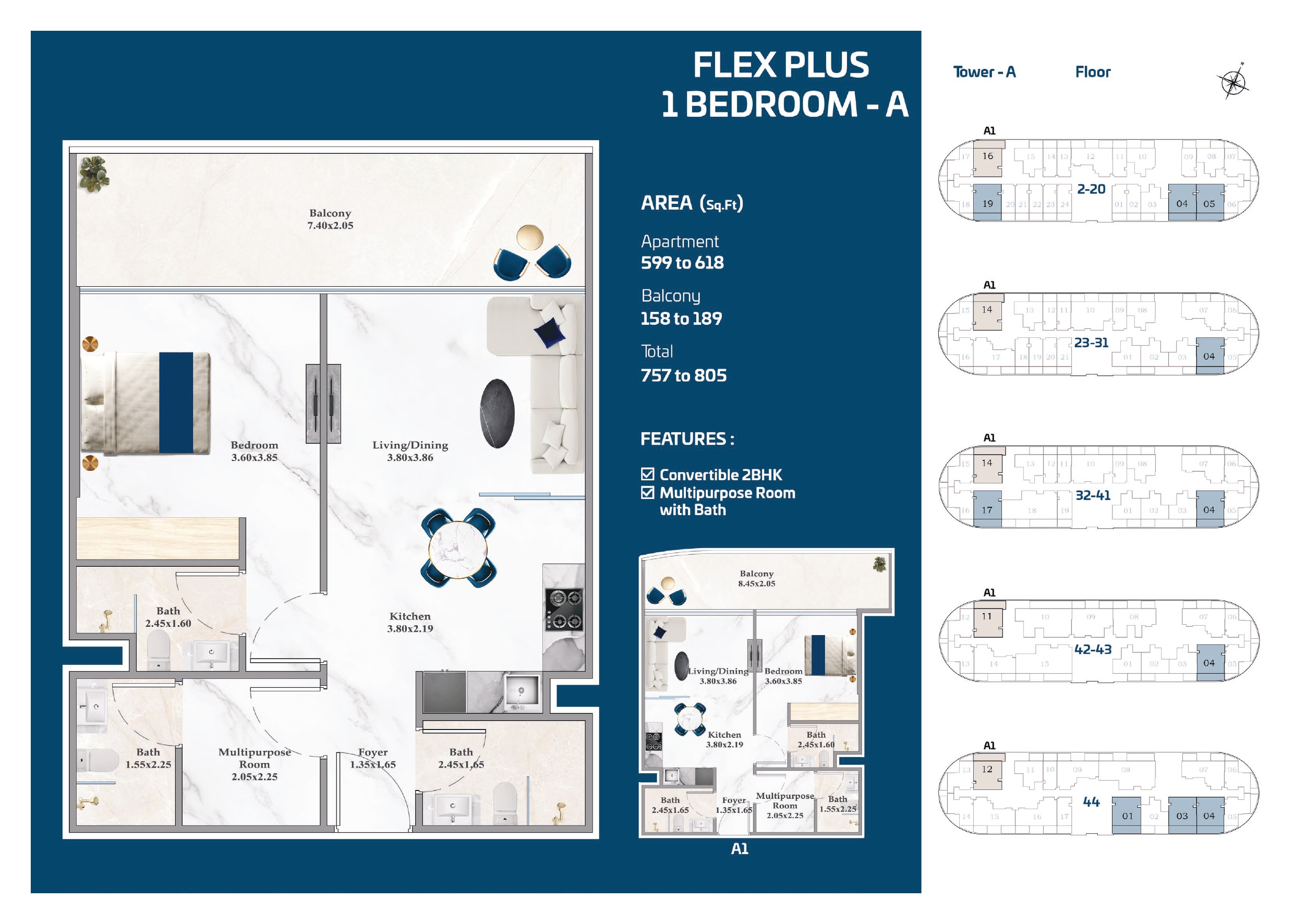 Serenz — Flex Plus 1BHK-A