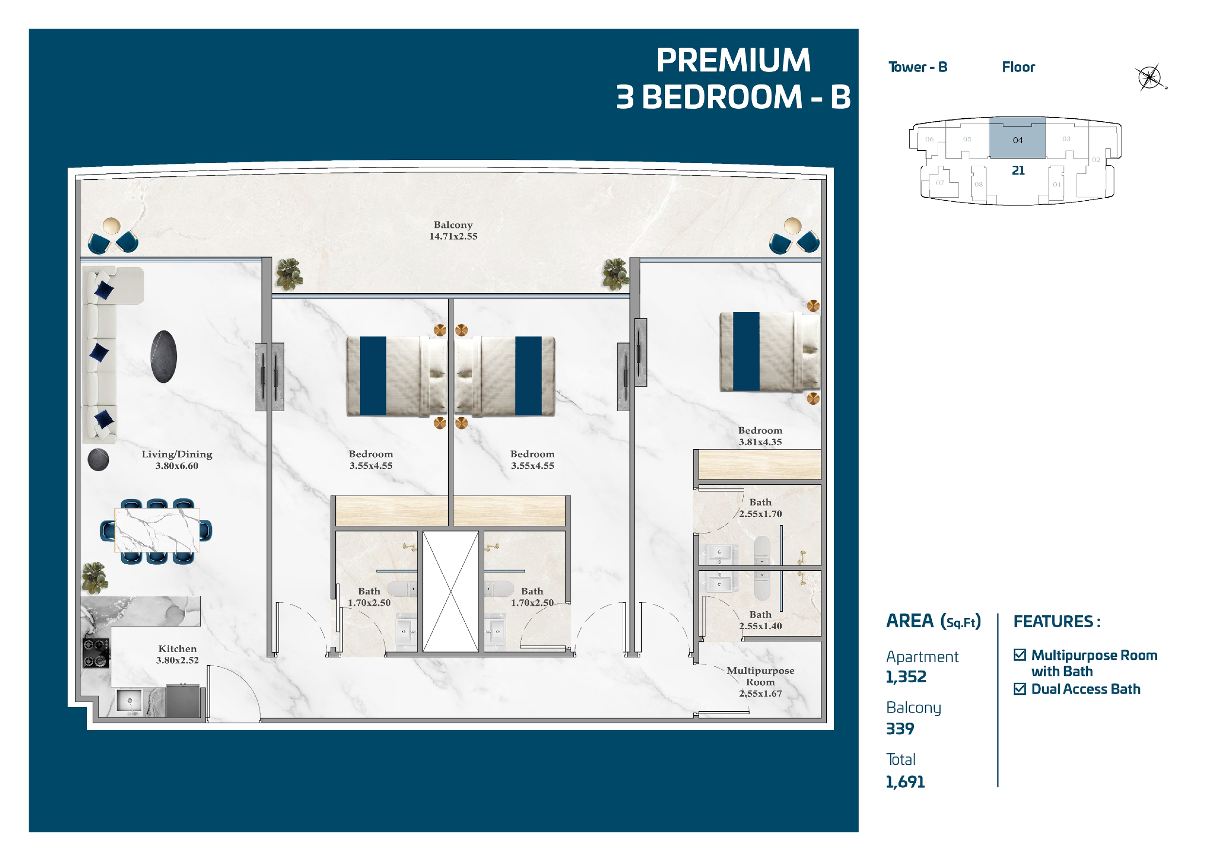 Serenz — Premium 3BHK-B